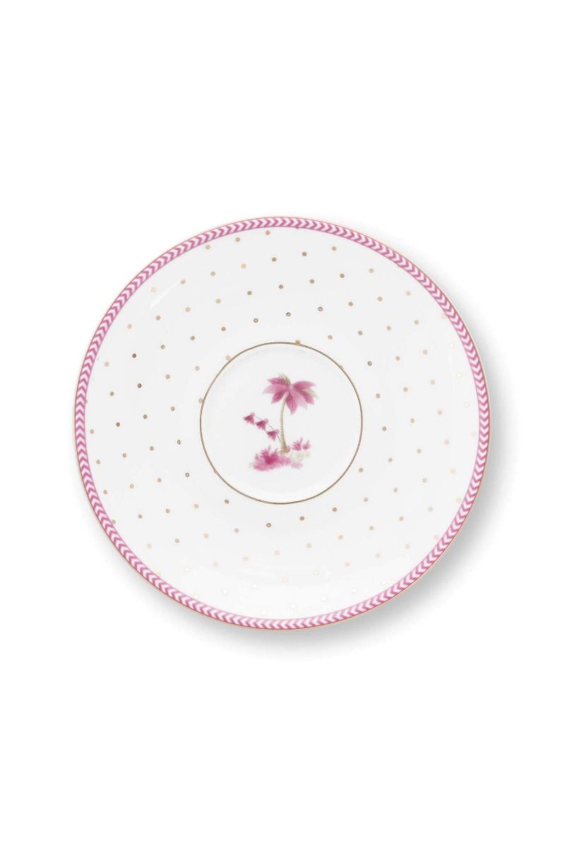 Tasse et Soucoupe à Expresso Jolie Points Or Rose