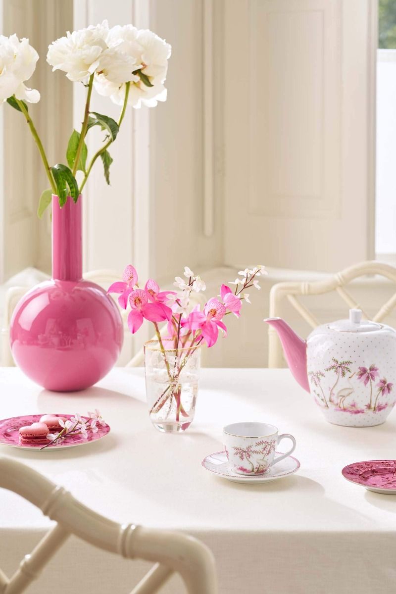 Tasse et Soucoupe à Expresso Jolie Points Or Rose