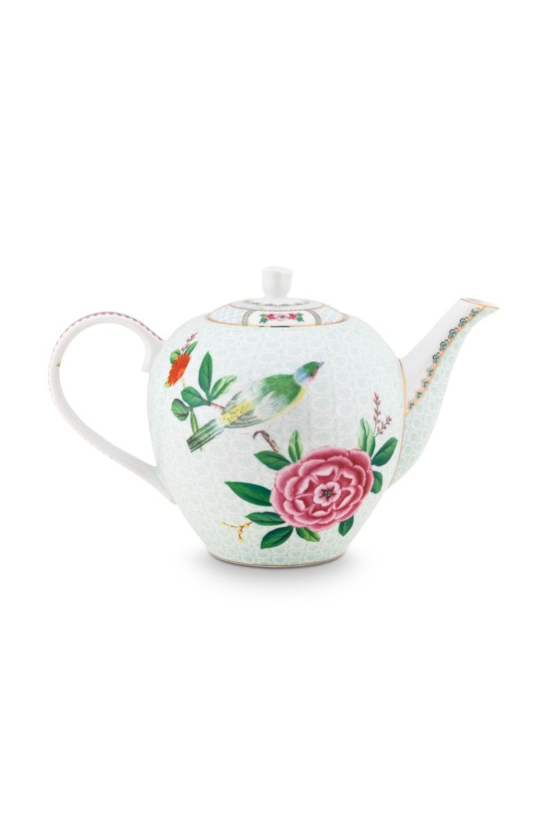 Blushing Birds Teapot large white