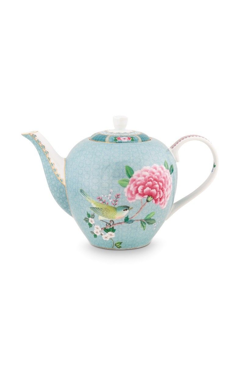 Blushing Birds Teapot large blue