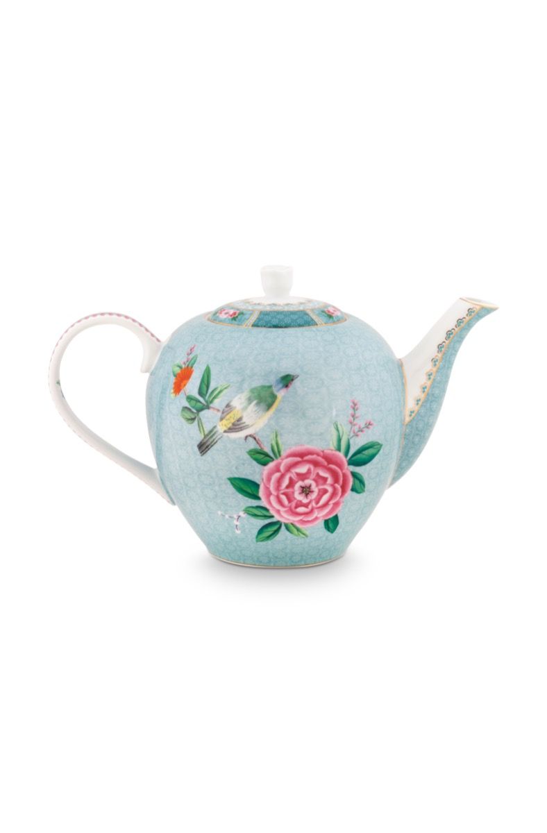 Blushing Birds Teapot large blue