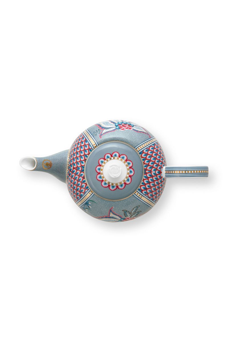 Flower Festival Teapot Large Light Blue