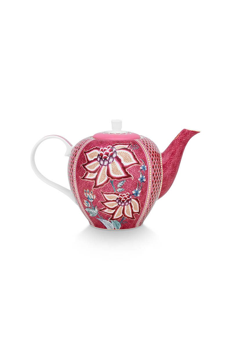 Flower Festival Teapot Large Dark Pink
