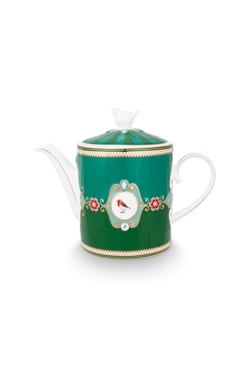 Love Birds Teapot Medium Green