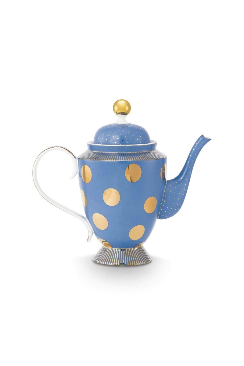 Teapot Dot Delight Light Blue/Gold 1.25l