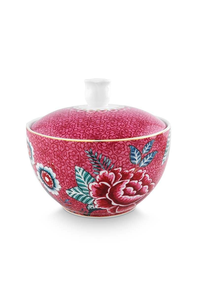 Flower Festival Sugar Bowl Dark Pink