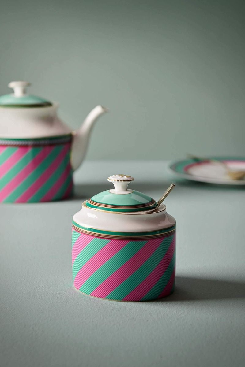 Pip Chique Stripes Suikerpot Roze/Groen