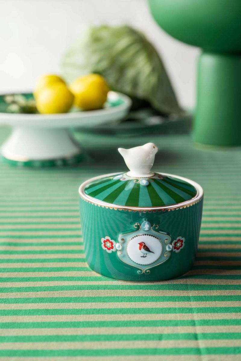 Love Birds Sugar Bowl Green