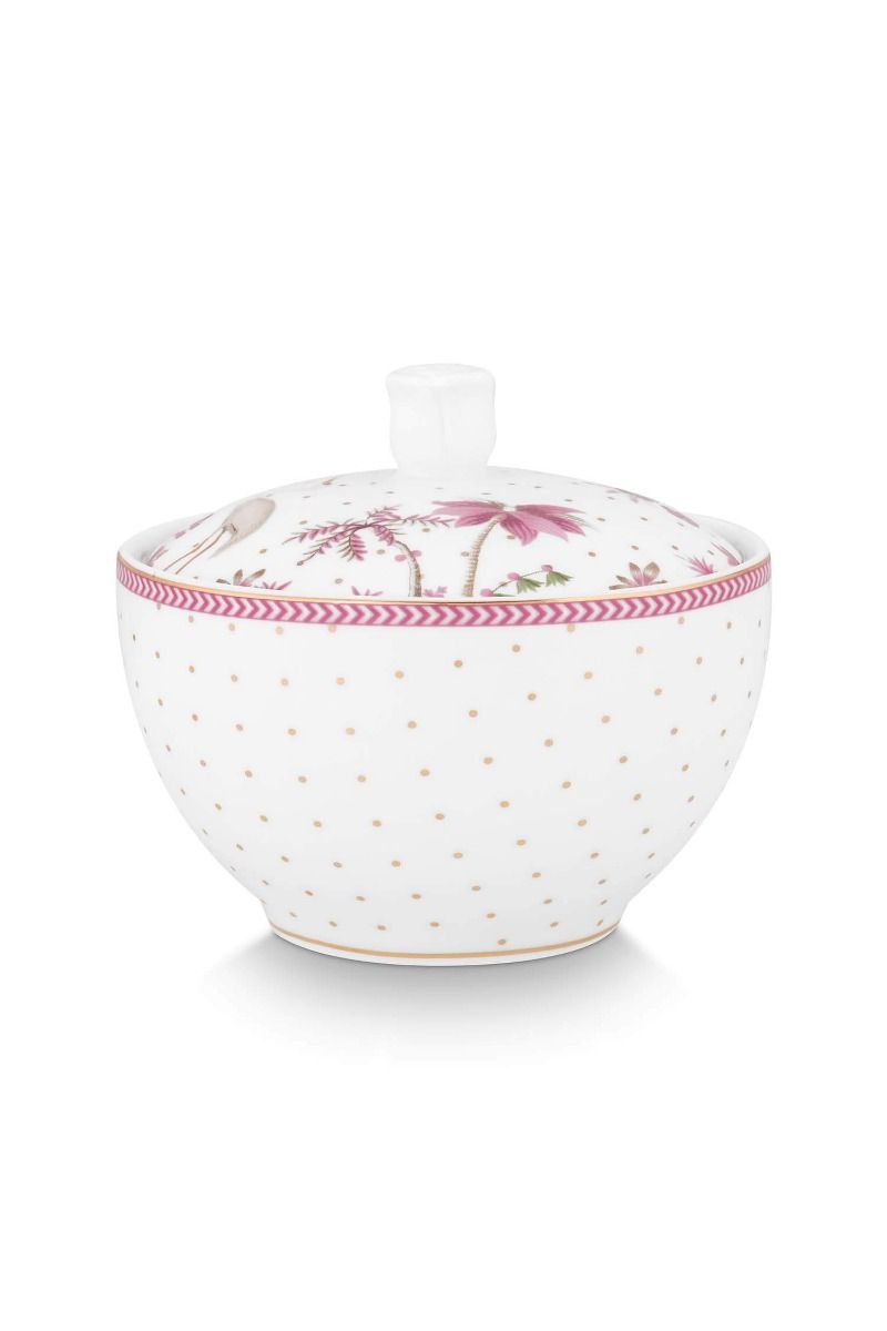 Zuckerdose Jolie Punkte Gold Rosa