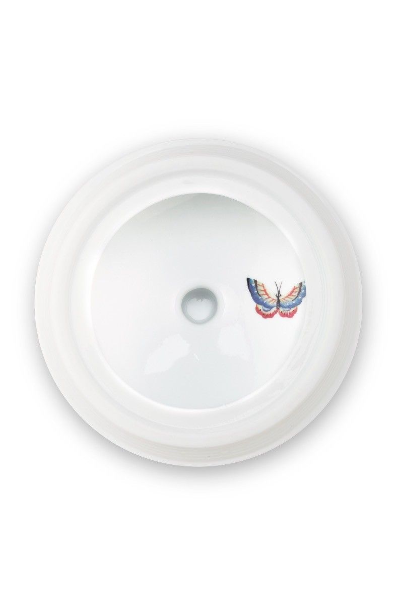 Blushing Birds Storage Jar Khaki