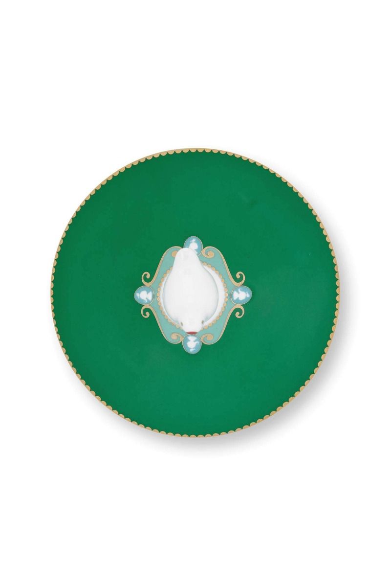 Pot de Stockage Love Birds Medallion Rayures Émeraude/Vert