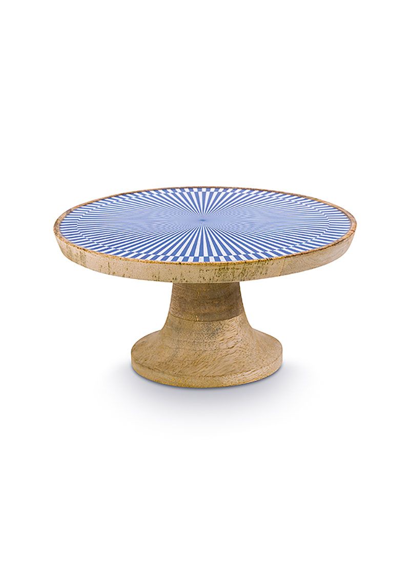 Wooden Platter Blue 22 Cm