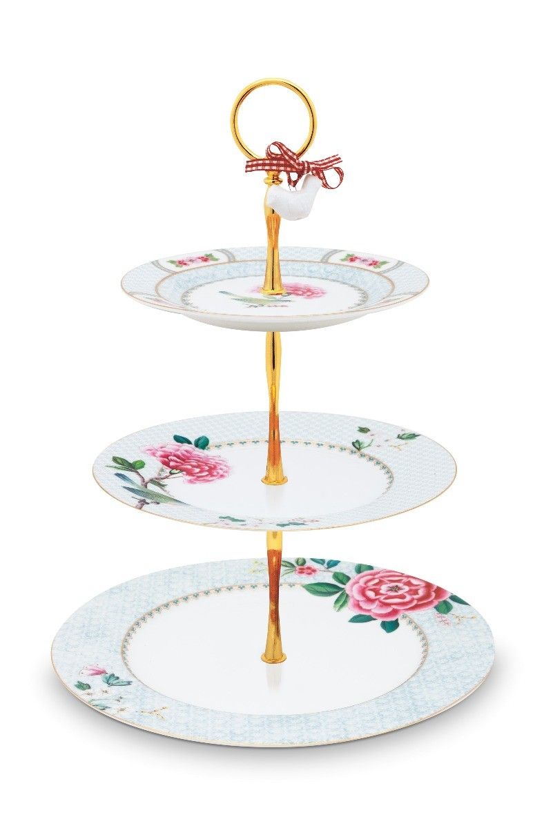 Blushing Birds Etagere 3 Ebenen Weiß