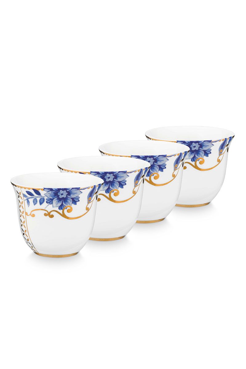 Chaffe Cups Set/4 Royal White