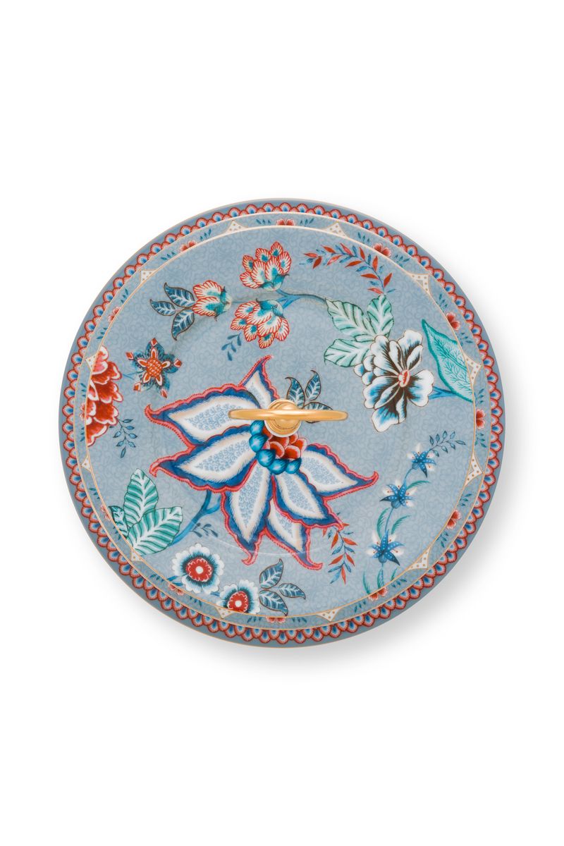 Flower Festival Cake Stand 3 Levels Light Blue