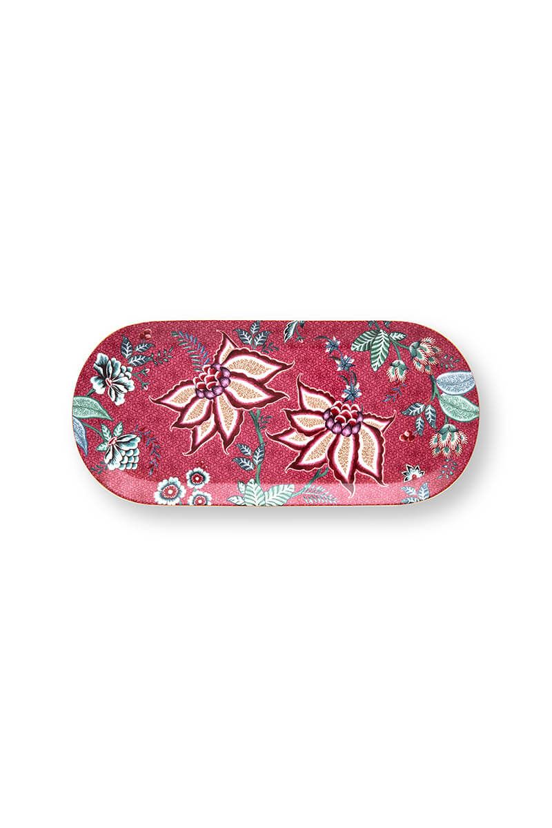 Flower Festival Cake Tray Rectangular Dark Pink