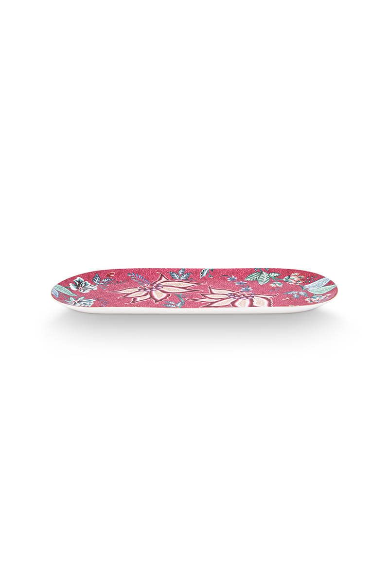 Flower Festival Cake Tray Rectangular Dark Pink