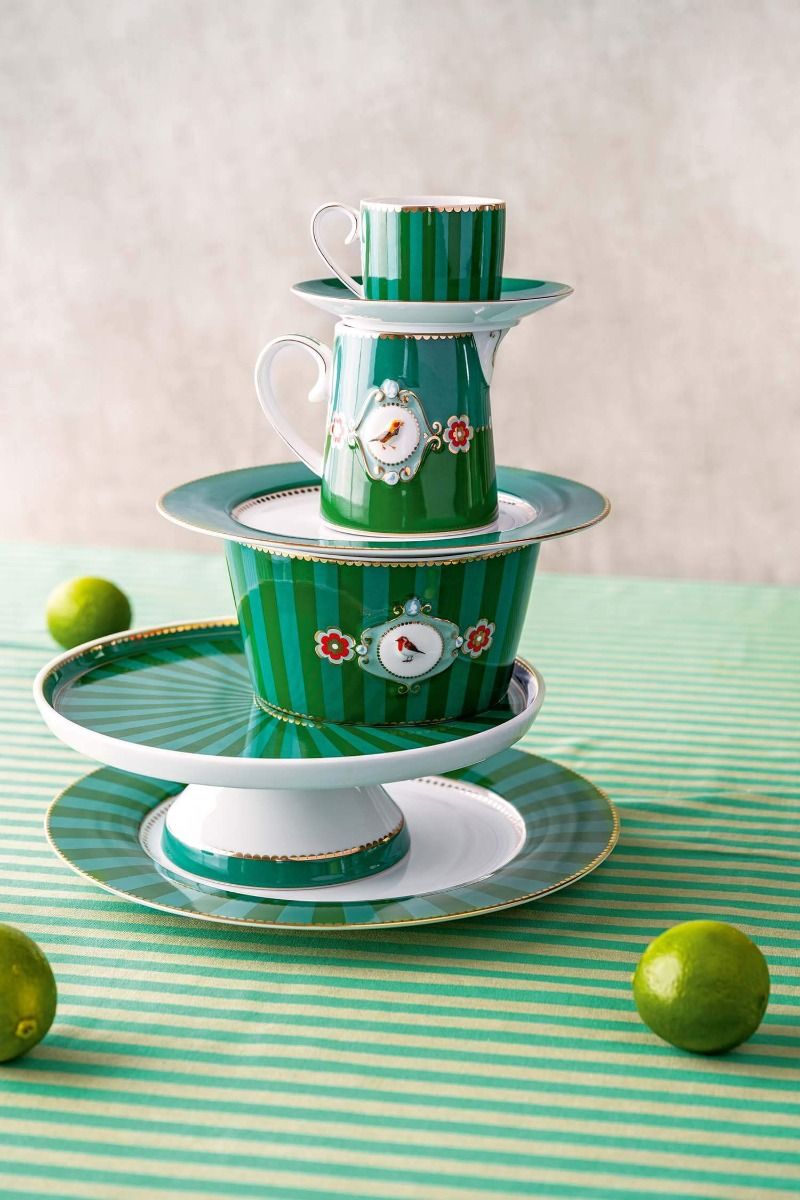 Love Birds Espresso Cup & Saucer Green