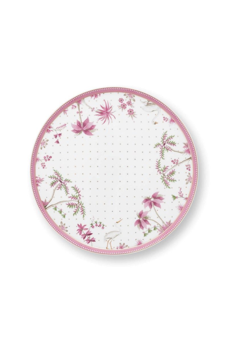 Plateau à Gâteaux de Petite Taille Jolie Points Or Rose