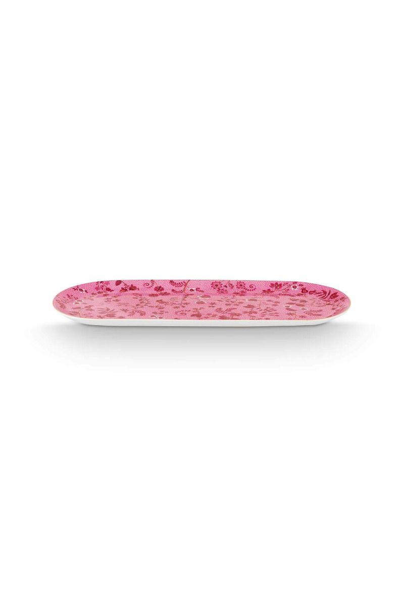 Tortenteller Rechteckig Jolie Blumen Rosa
