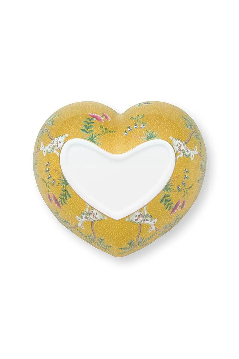 La Majorelle Large Serving Tray Heart Yellow