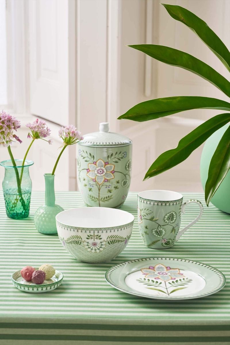Set/3 Breakfast Set Lily&Lotus Light Green