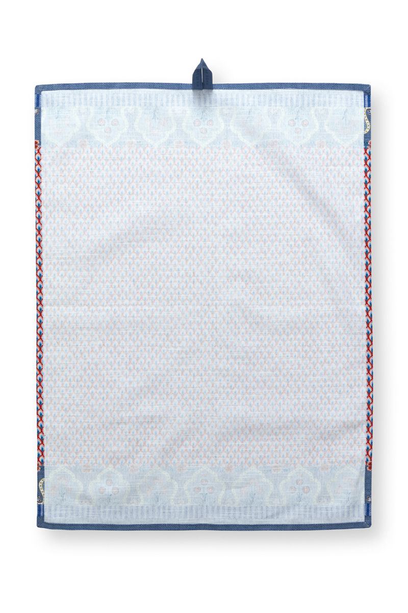 Flower Festival Tea Towel Red/Blue