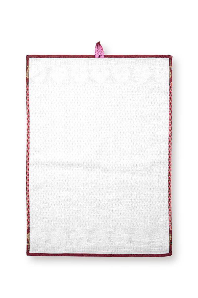 Flower Festival Tea Towel Red/Dark Pink