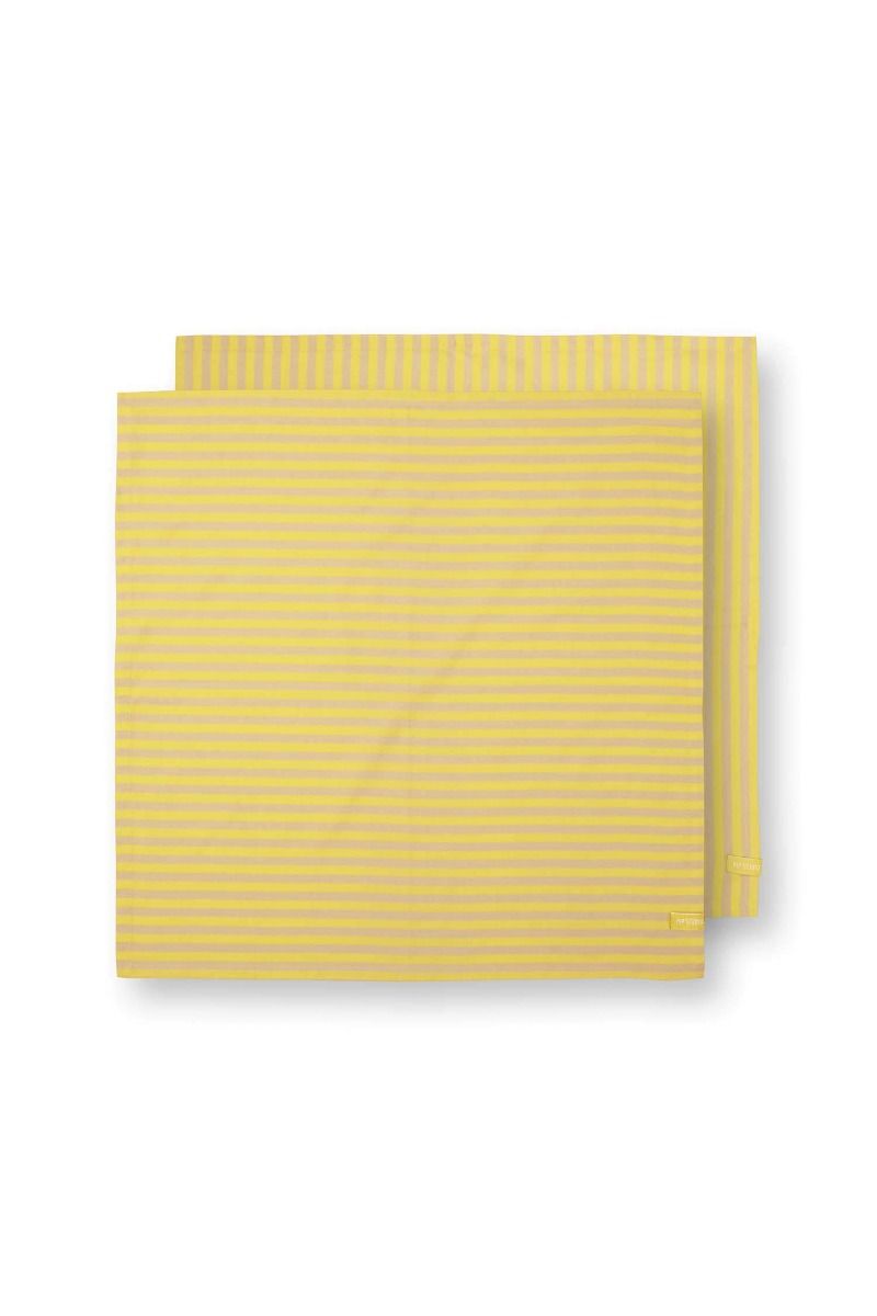 Lot de 2 Torchons Stripes Jaune