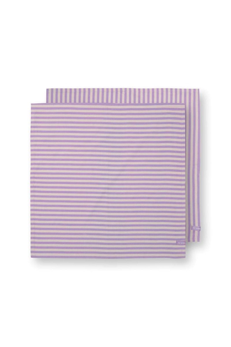 Lot de 2 Torchons Stripes Lilas