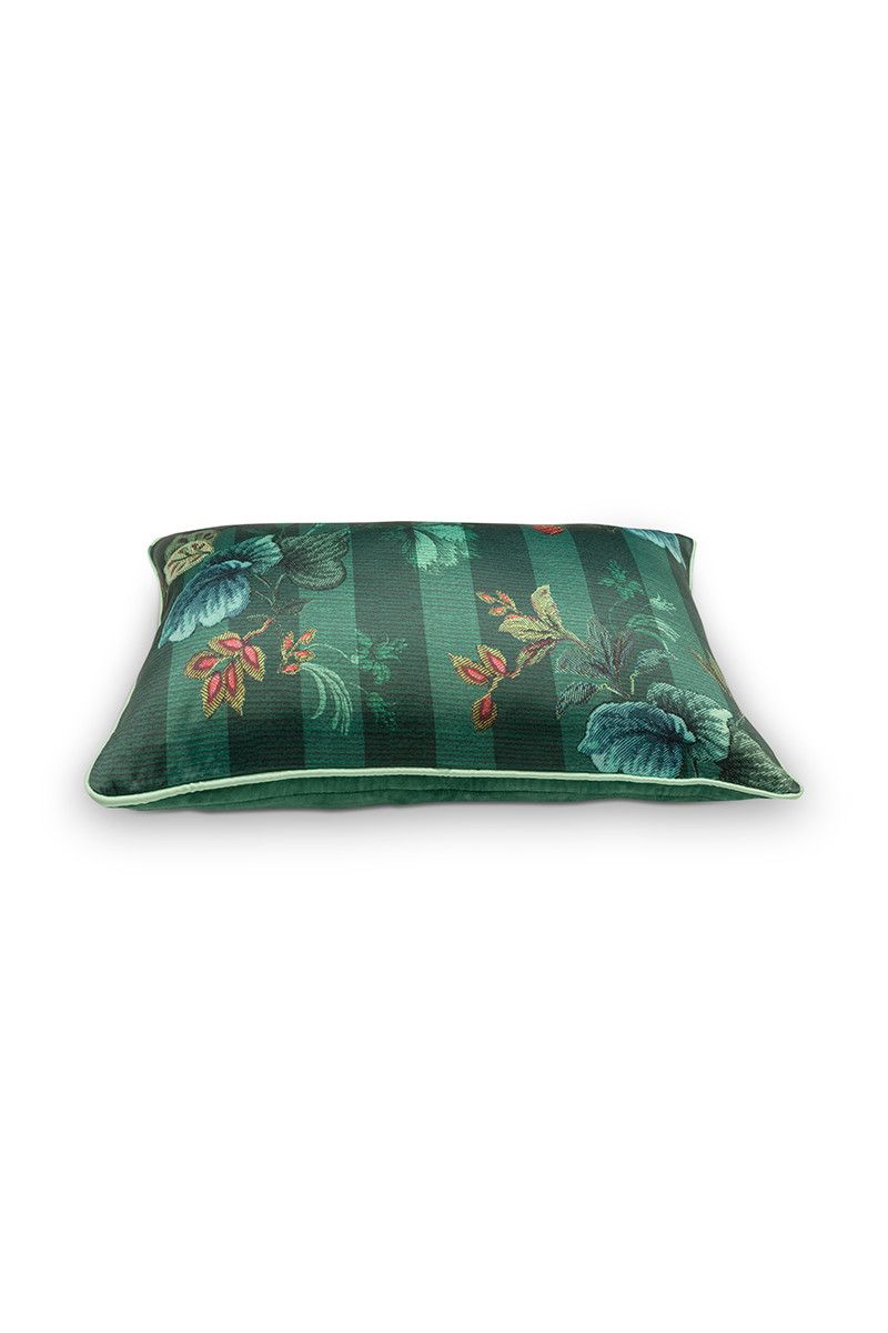 Cushion Rectangular Leafy Stitch Green