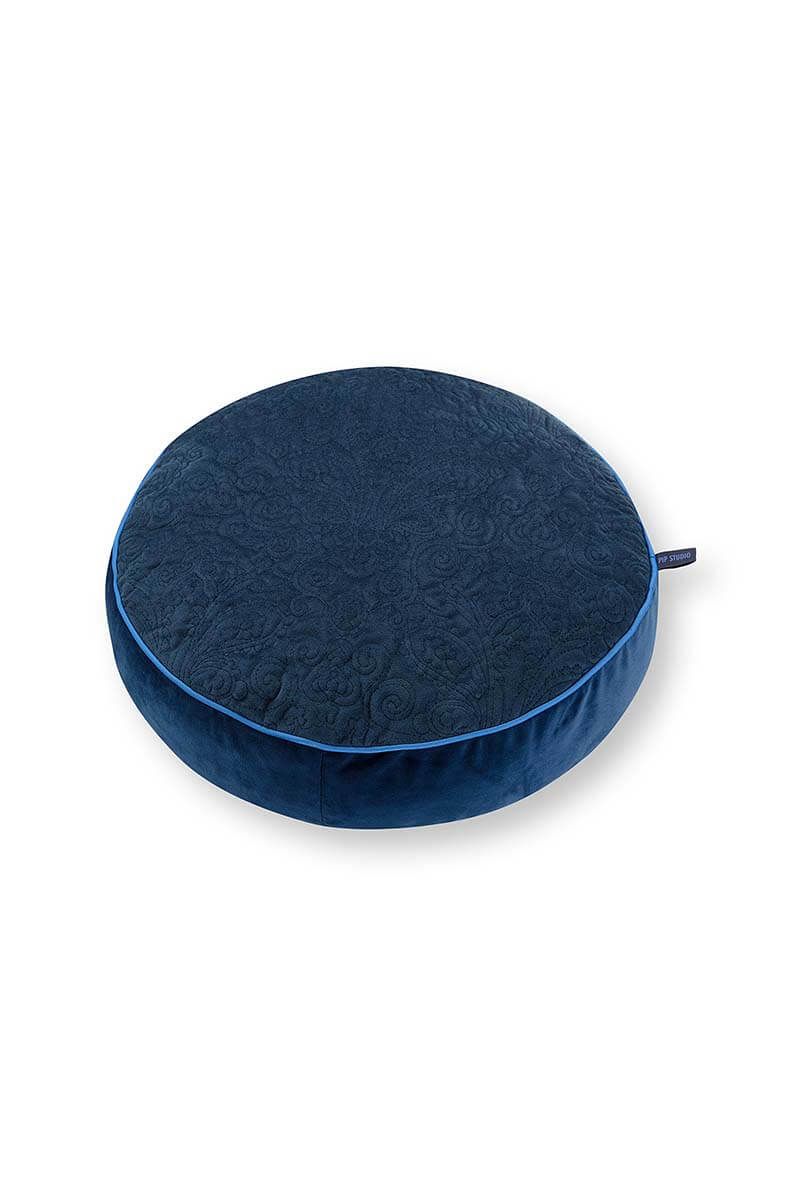 Cushion Round Quiltey Days Dark Blue