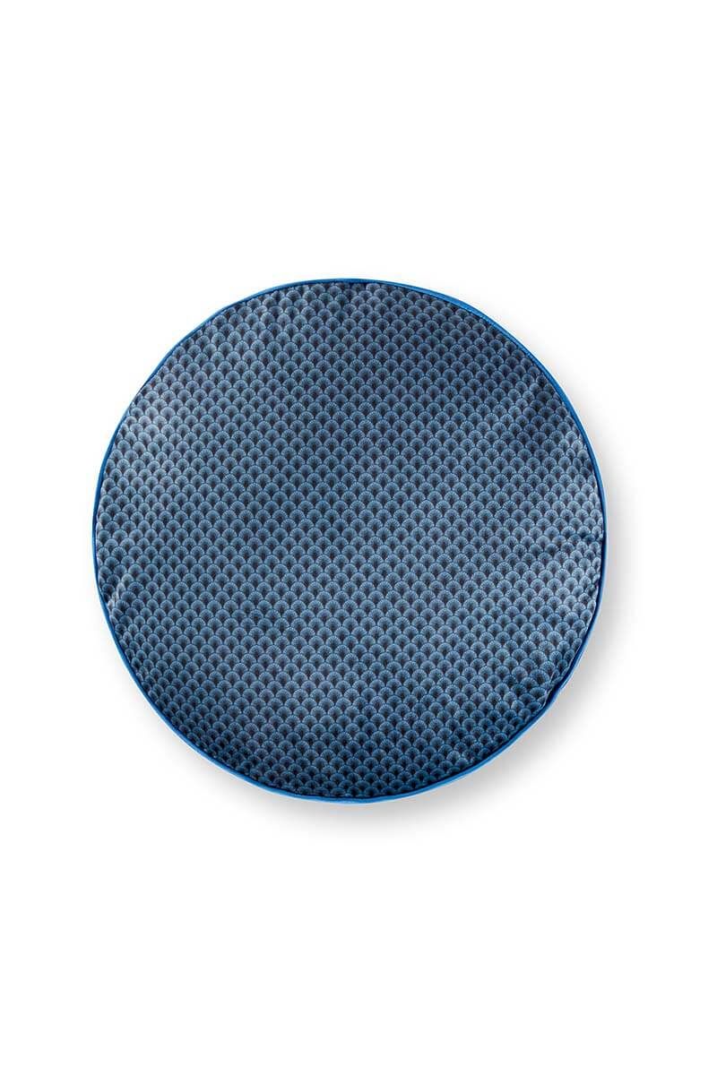 Cushion Round Quiltey Days Dark Blue