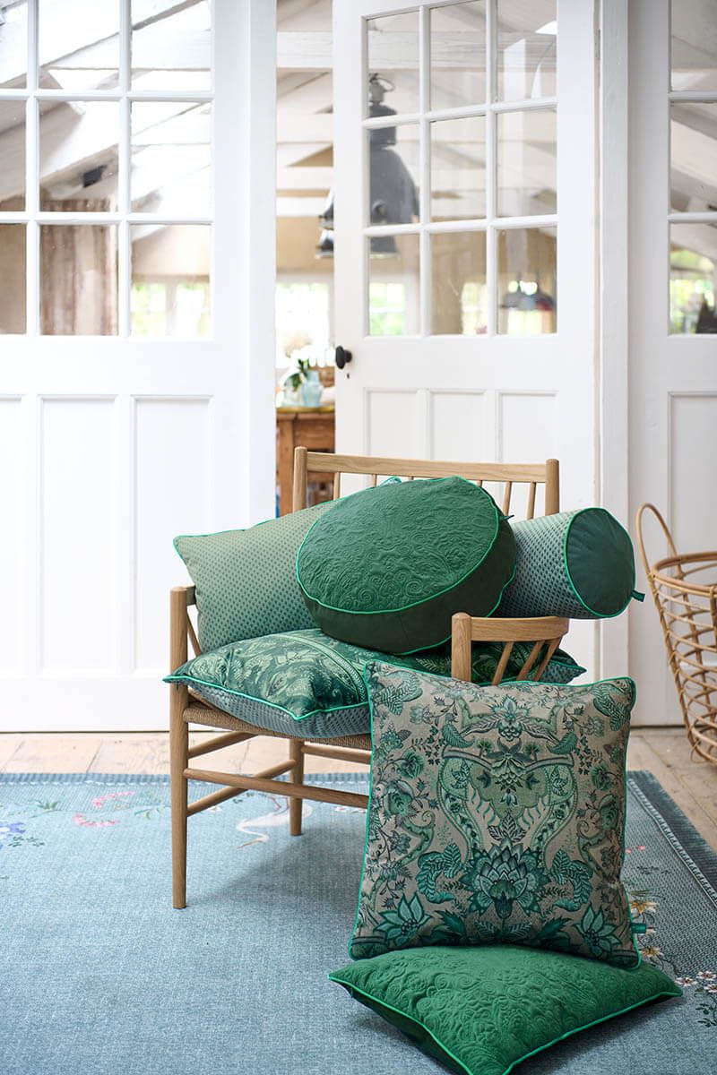 Dark sale green cushion