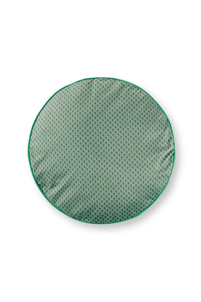 Cushion Round Quiltey Days Dark Green