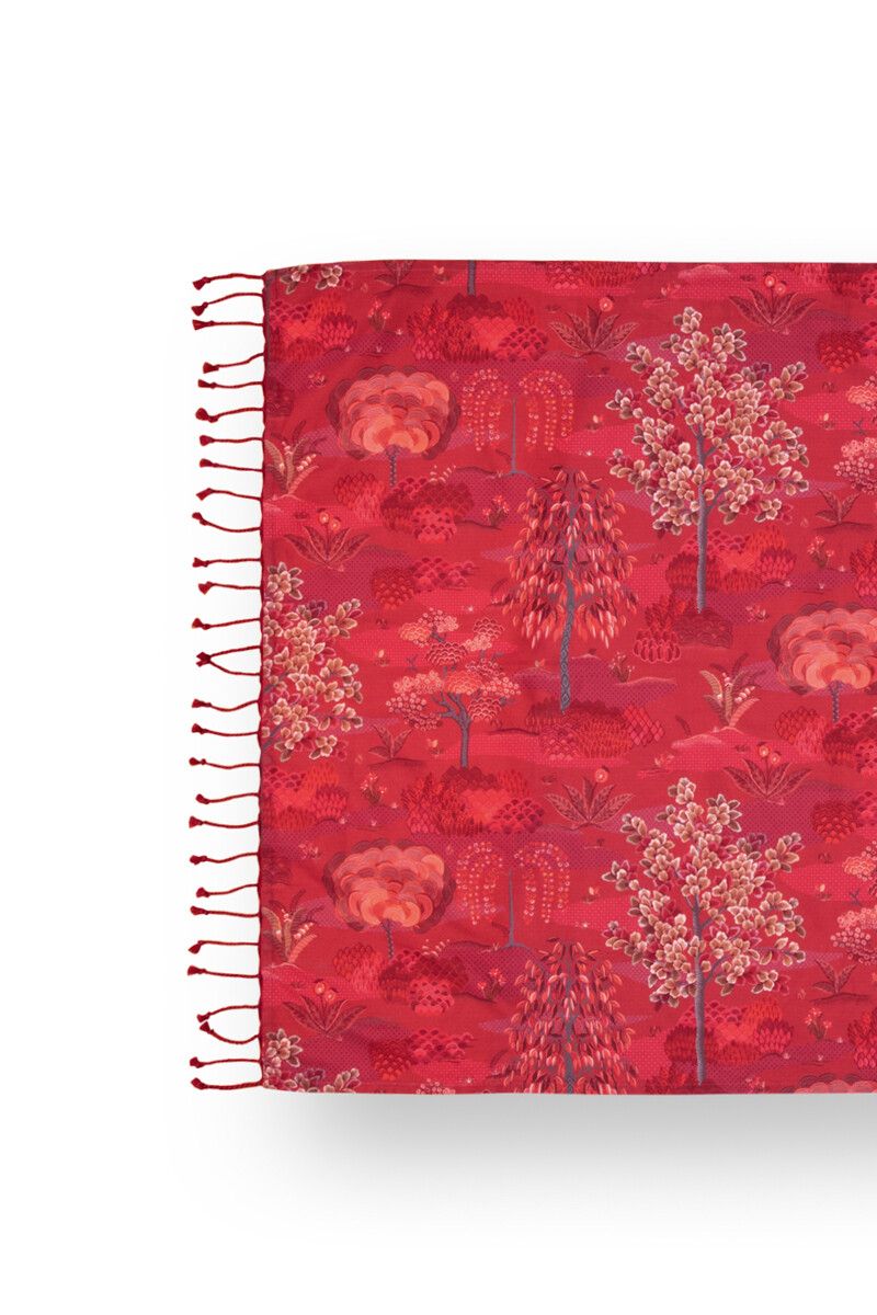 Hammam Towel Japanese Garden Red