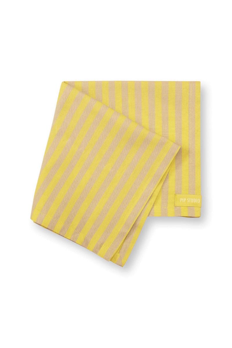 Lot de 4 Serviettes Stripes Jaune