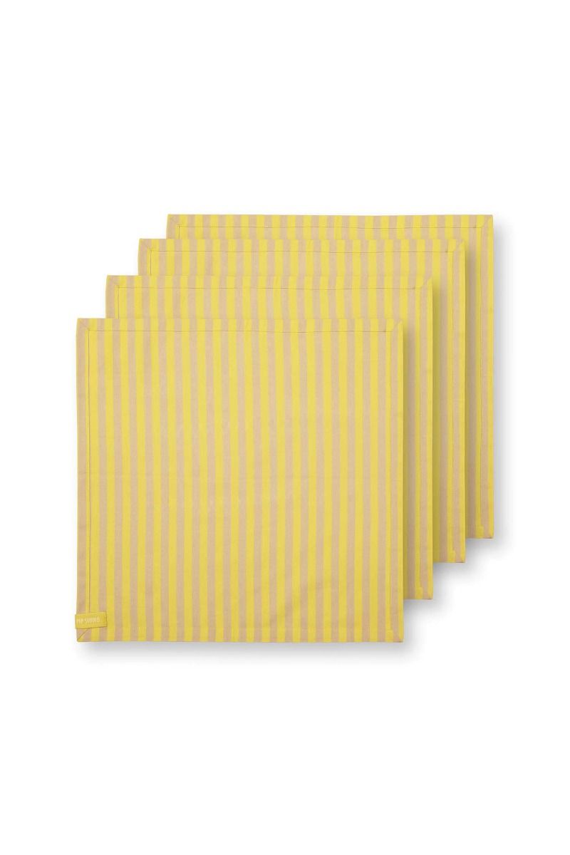 Stripes Set/4 Napkins Yellow