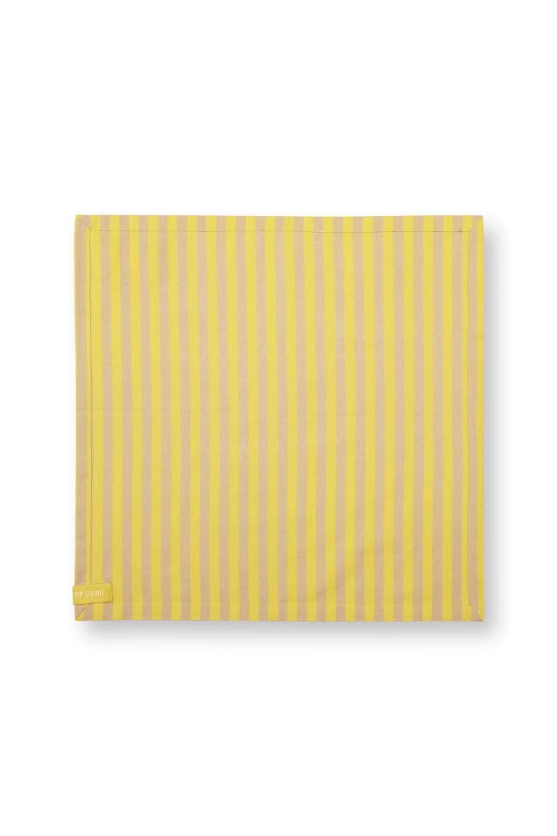 Lot de 4 Serviettes Stripes Jaune