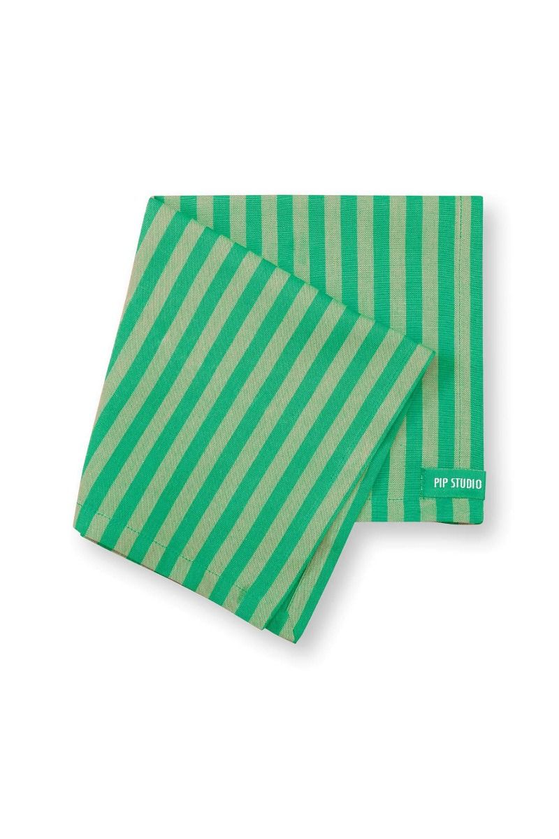 Stripes Set/4 Napkins Green