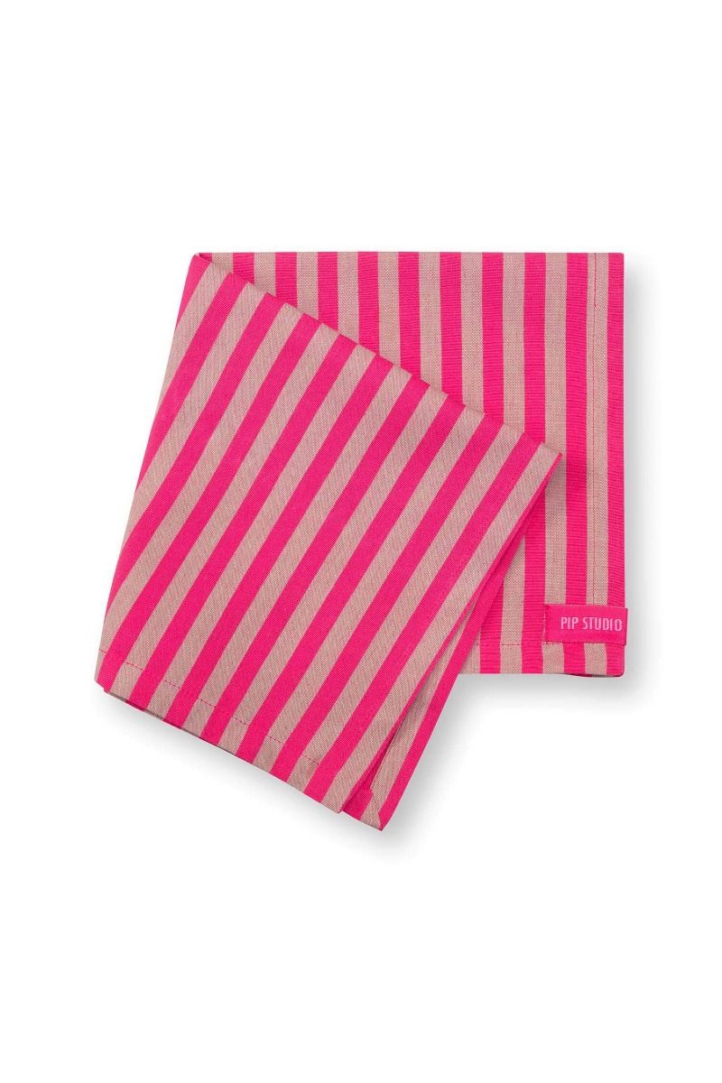 Stripes Set/4 Napkins Pink