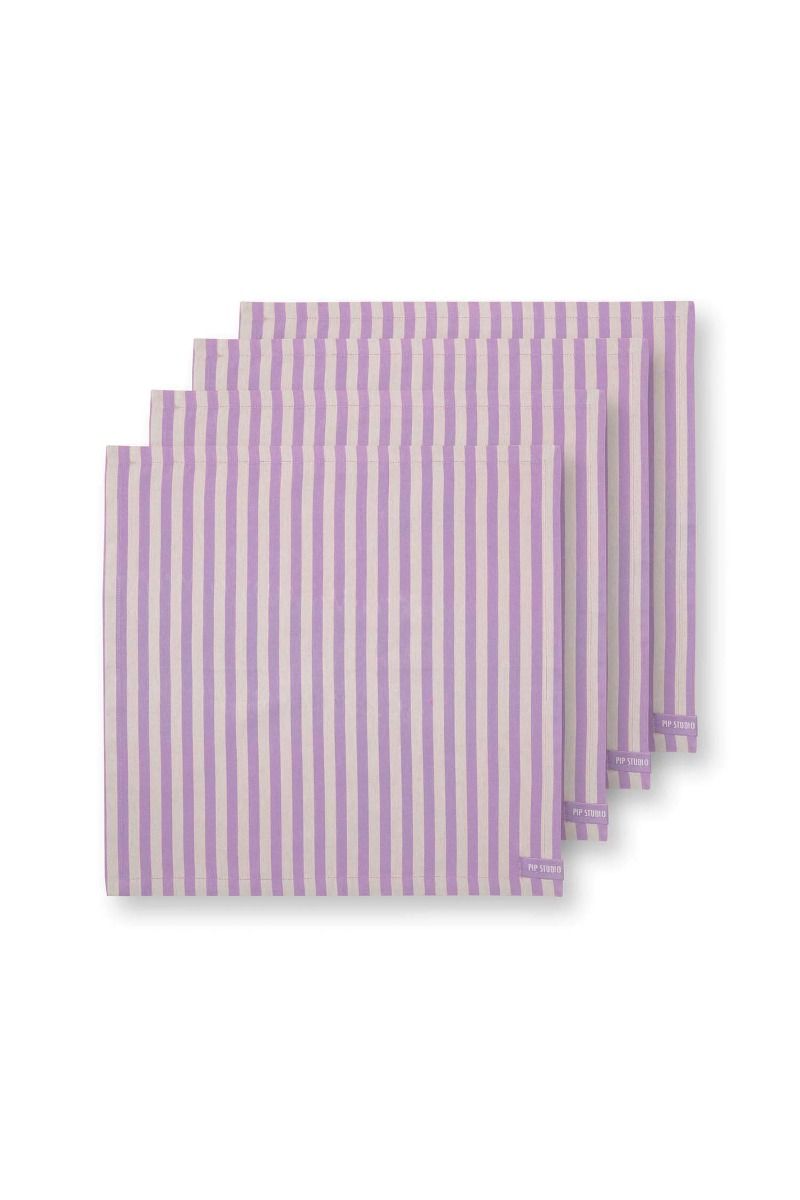 Stripes Set/4 Napkins Lilac