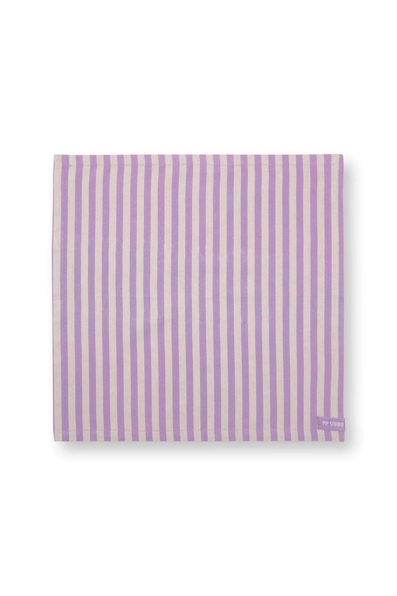 Lot de 4 Serviettes Stripes Lilas