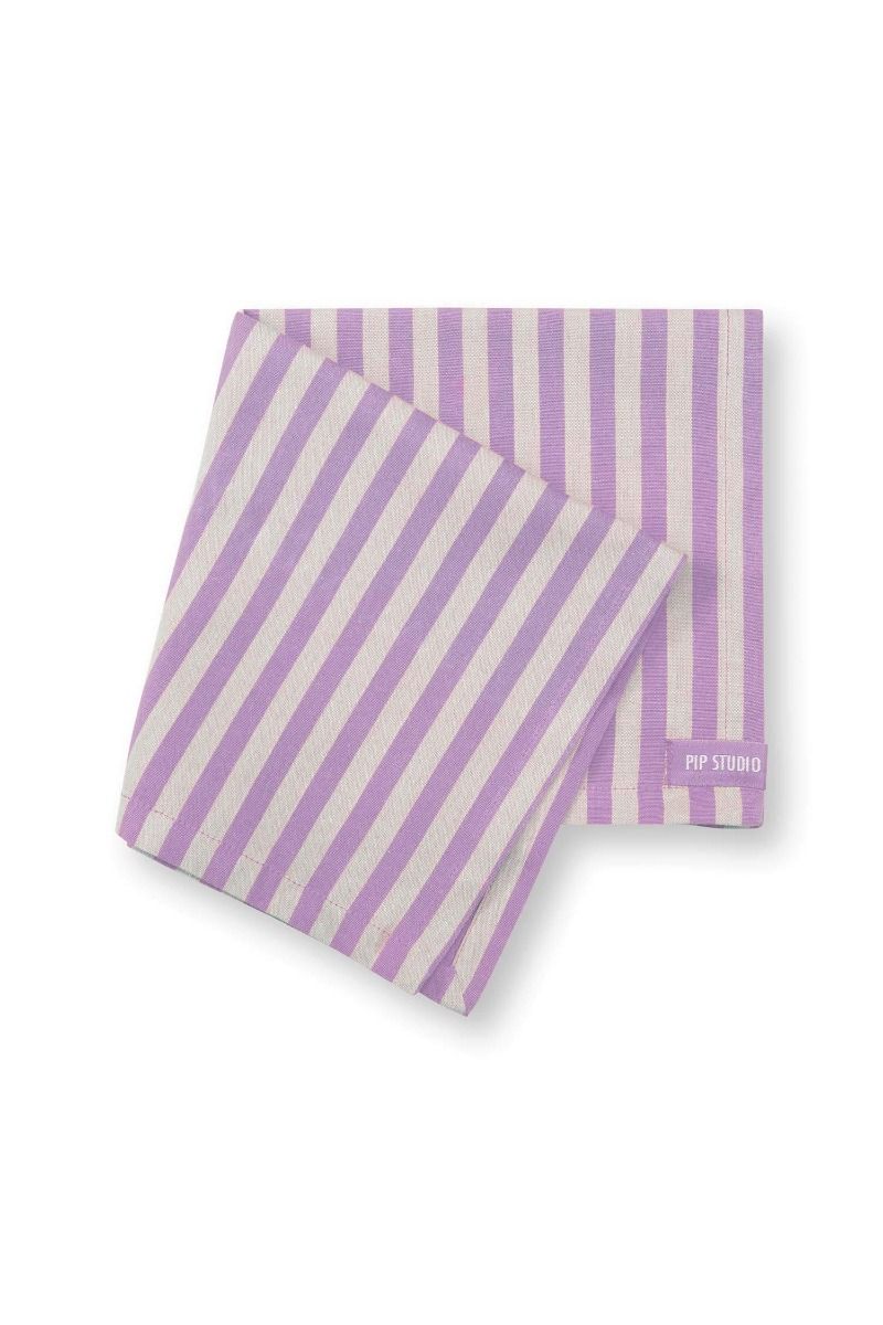 Lot de 4 Serviettes Stripes Lilas