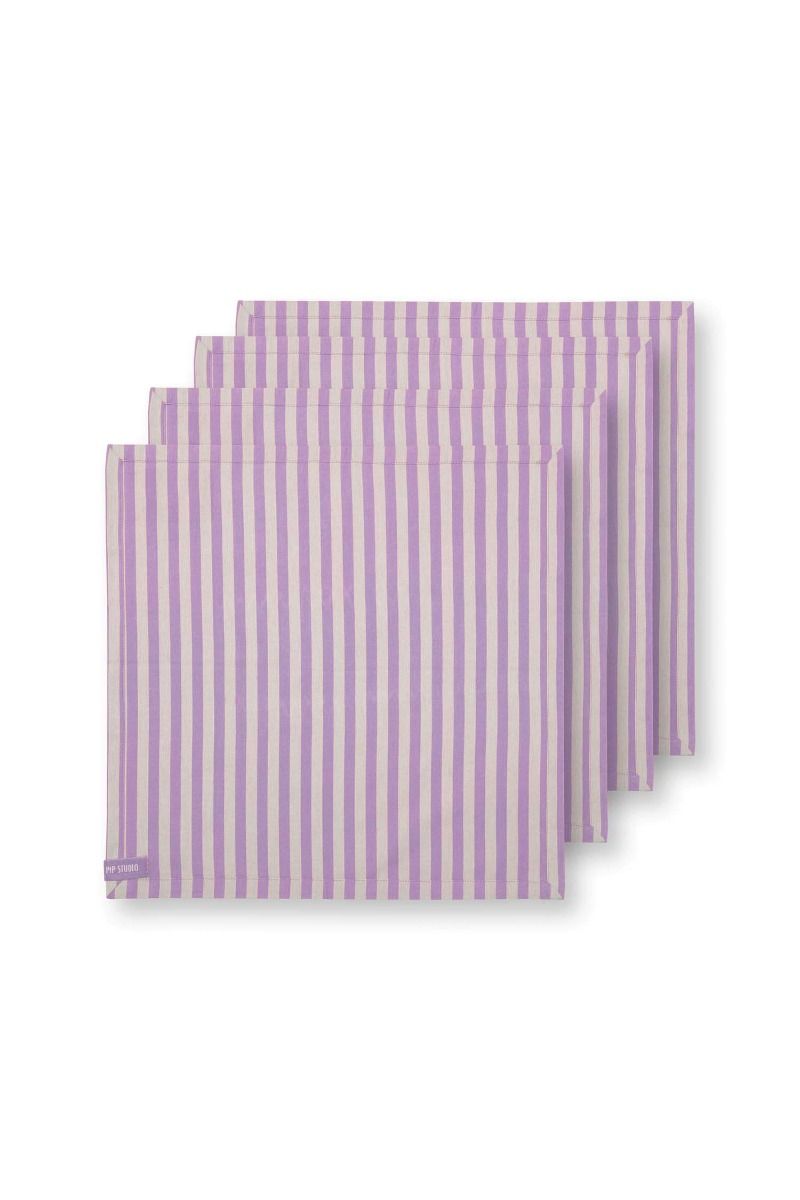 Stripes Set/4 Servietten Lila