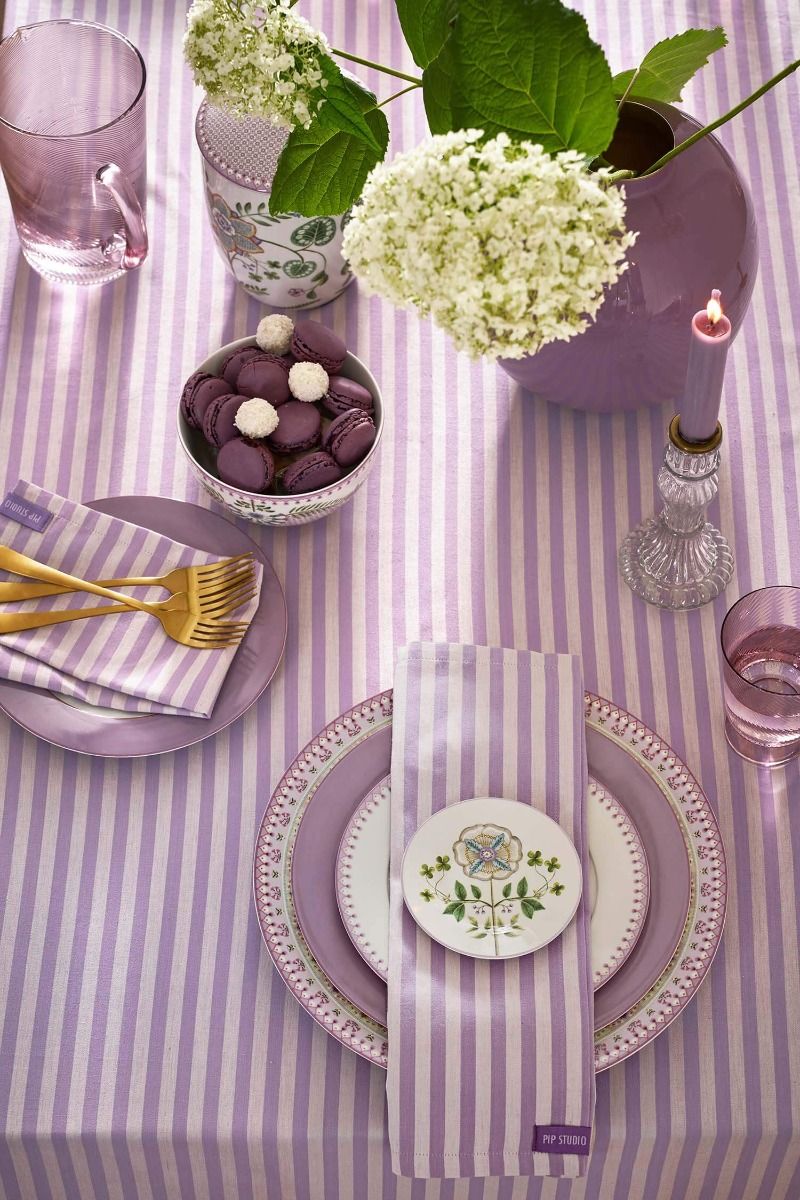 Stripes Set/4 Napkins Lilac