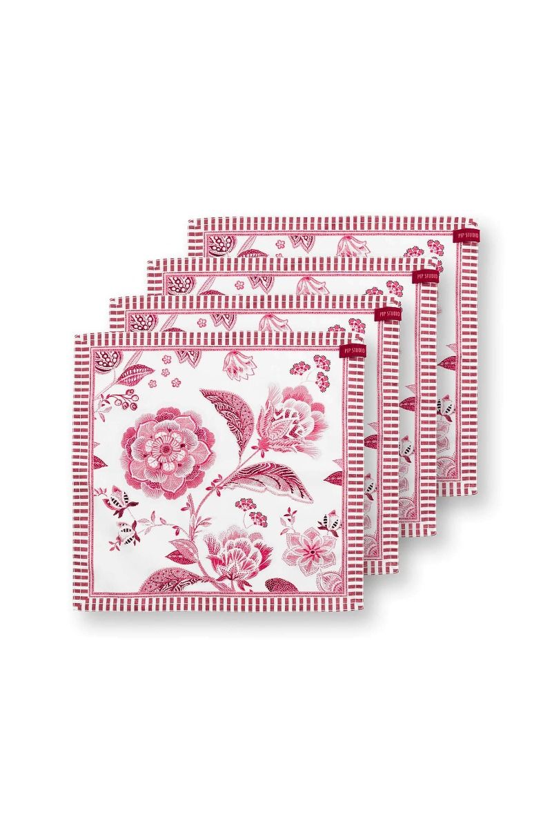 Set/4 Servietten Royal Regal Flower Rot