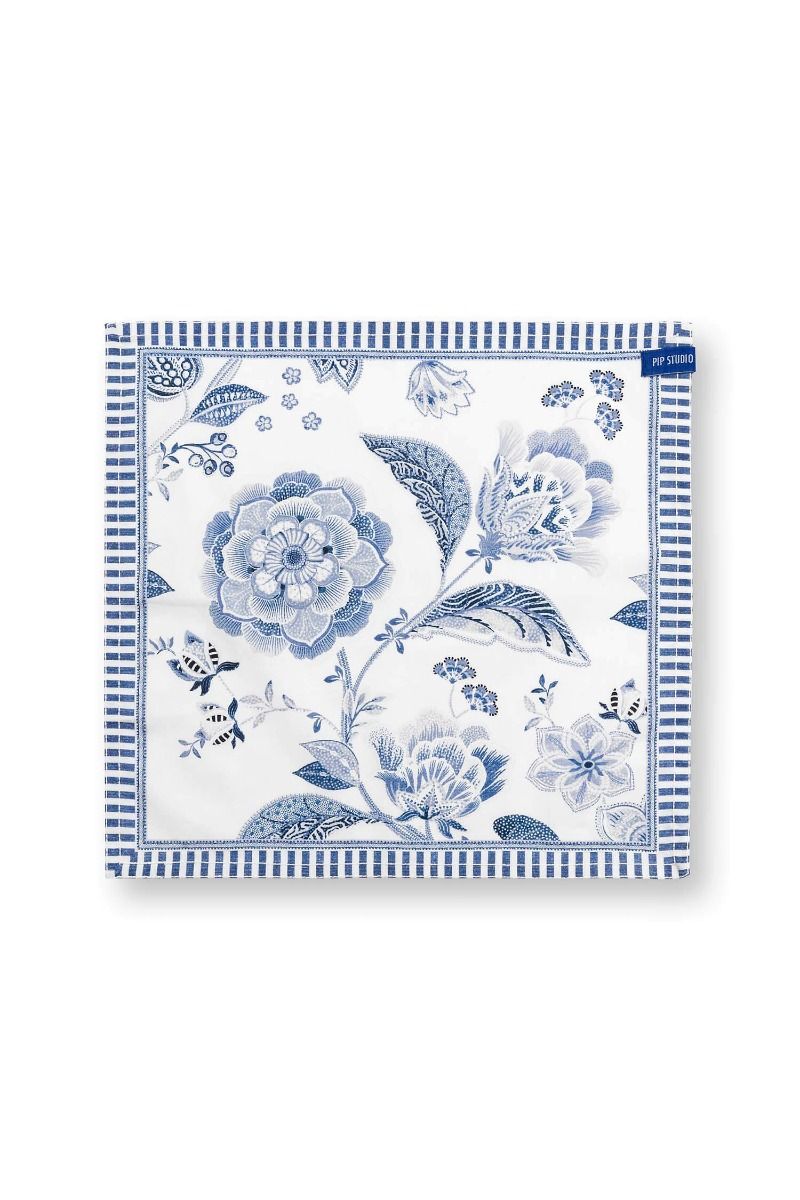 Set/4 Servietten Royal Regal Flower Blau