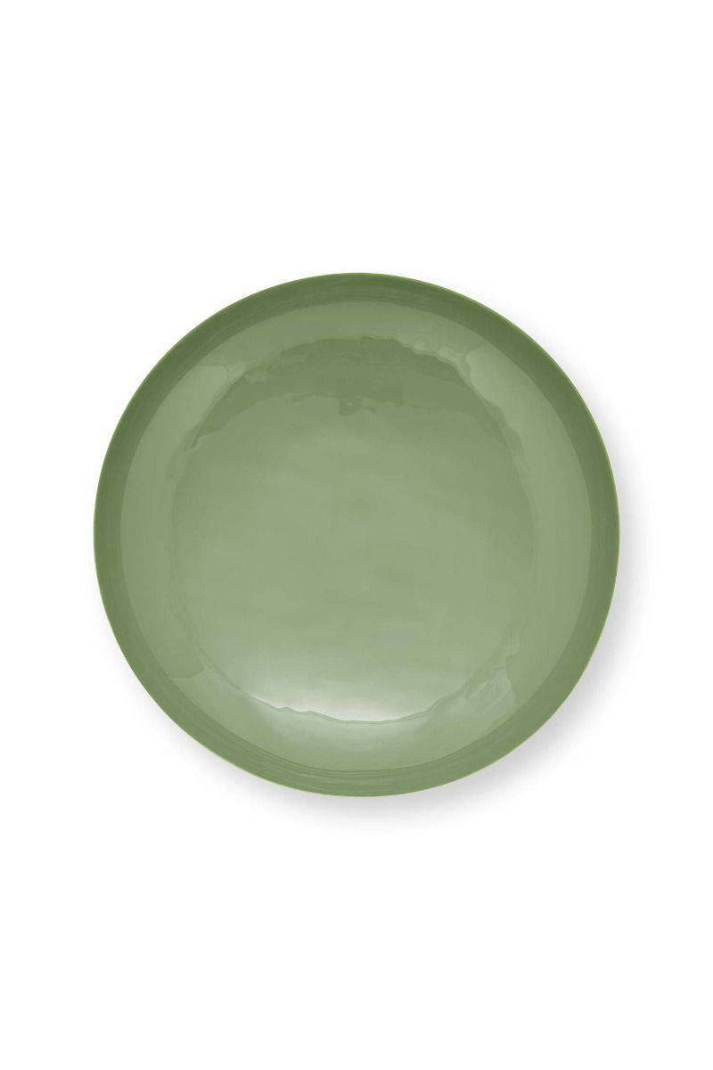 Niedriges Schale Metall Mittelgrün 12.5cm