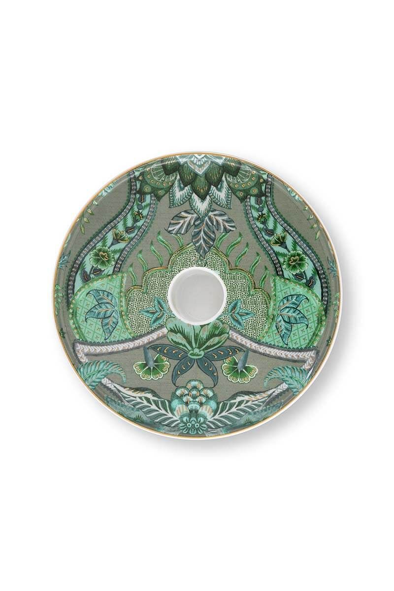 Kyoto Festival Candle Tray Green 14cm